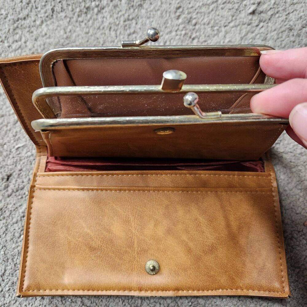 Vintage 70’s Wallet Snap Close Money Holder Credit Card Change Pockets Light Tan - Picture 10 of 13